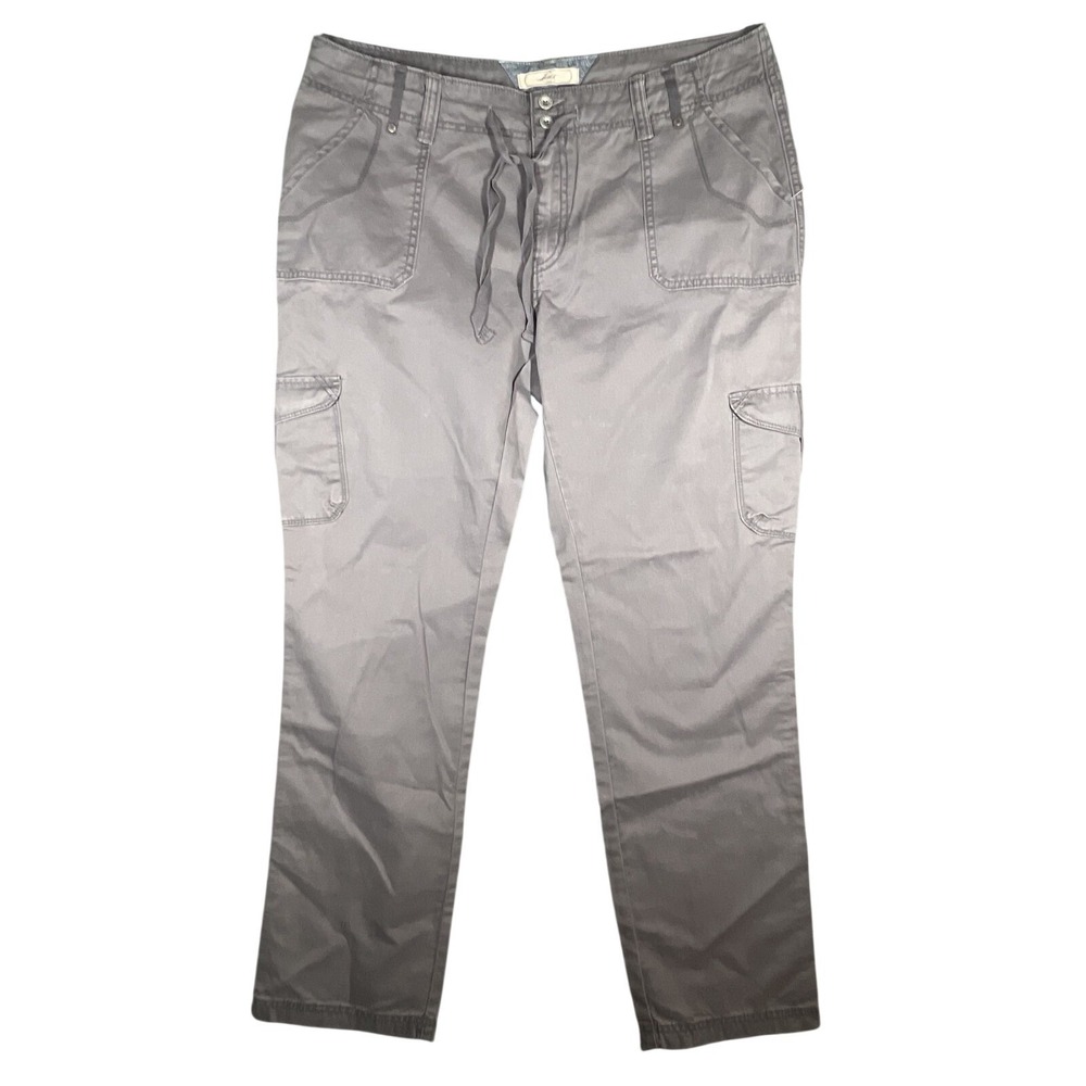 Levi's Women's Size 18 Gray Cargo Crop Pants 100% Cotton Drawstring Waist